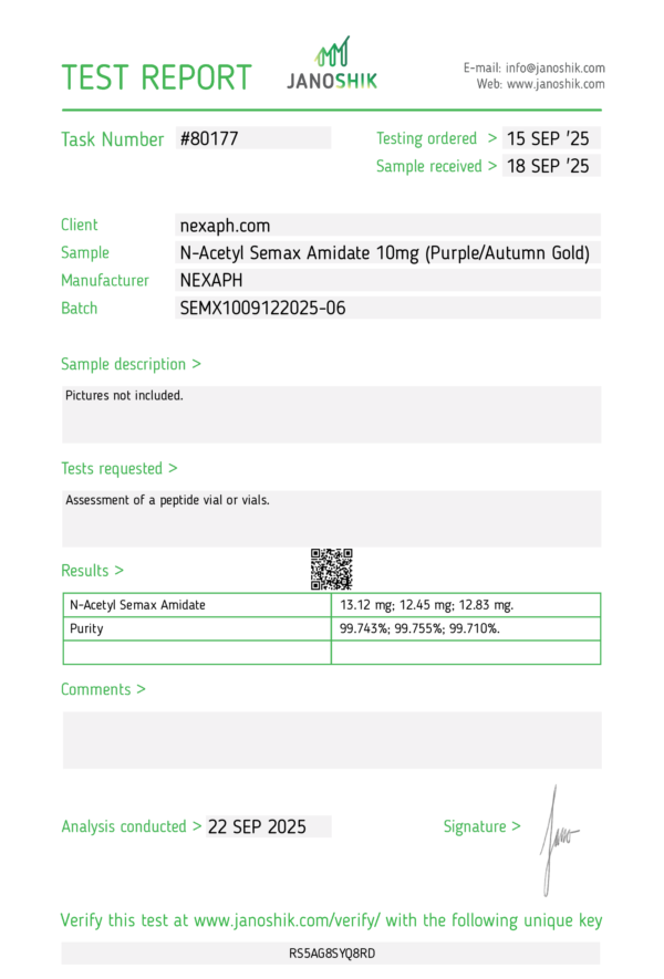 N-Acetyl Semax Amidate 10mg (10 vials/kit)
