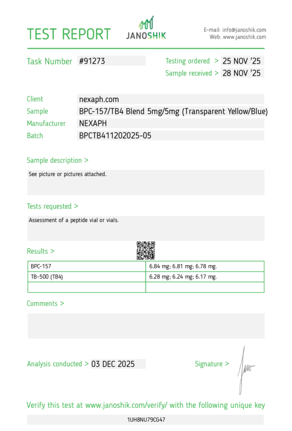 BPC-157 / TB4 Blend – 5mg/5mg (10 vials/kit)
